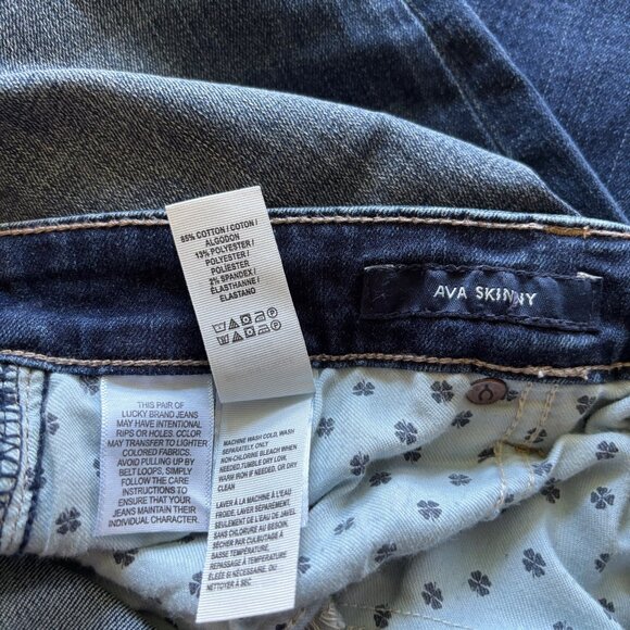 Lucky Brand Women's AVA Skinny Jeans Sz 14 / 32 x 28 Five Pocket Zip Up Raw Hem - Picture 9 of 9